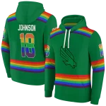 personalized north texas mean green rainbow stripes green hoodie best selling