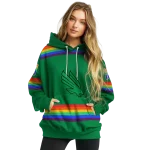 personalized north texas mean green rainbow stripes green hoodie best selling