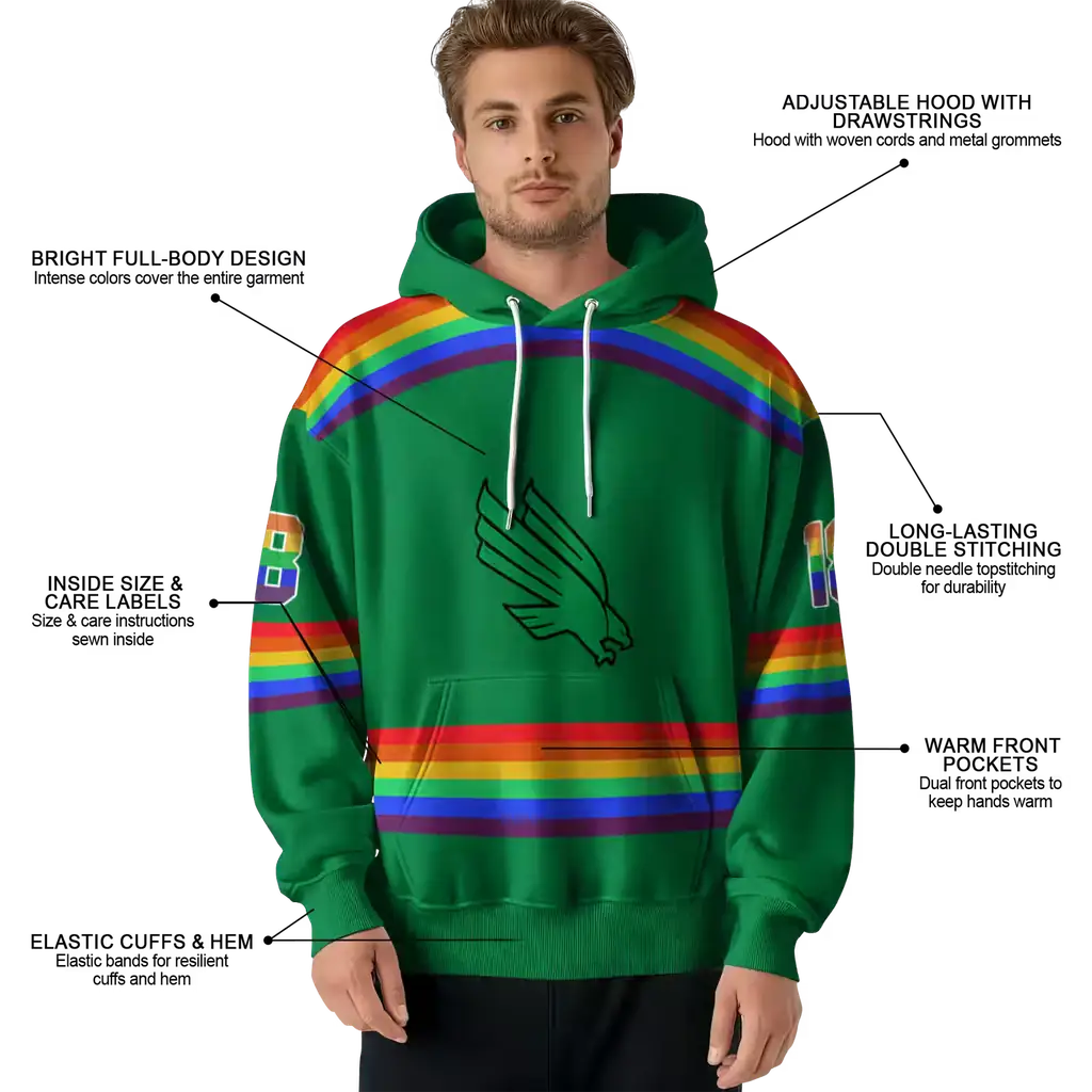 personalized north texas mean green rainbow stripes green hoodie latest model personalized north texas mean green rainbow stripes green hoodie latest model