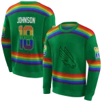 personalized north texas mean green rainbow stripes green hoodie best selling