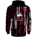 personalized northern illinois huskies distressed flag red black hoodie best selling