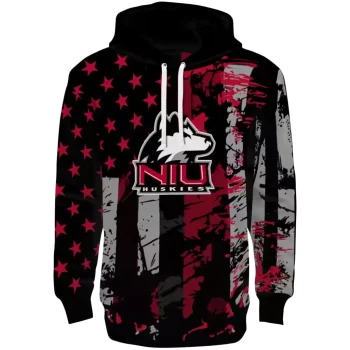 personalized northern illinois huskies distressed flag red black hoodie best selling