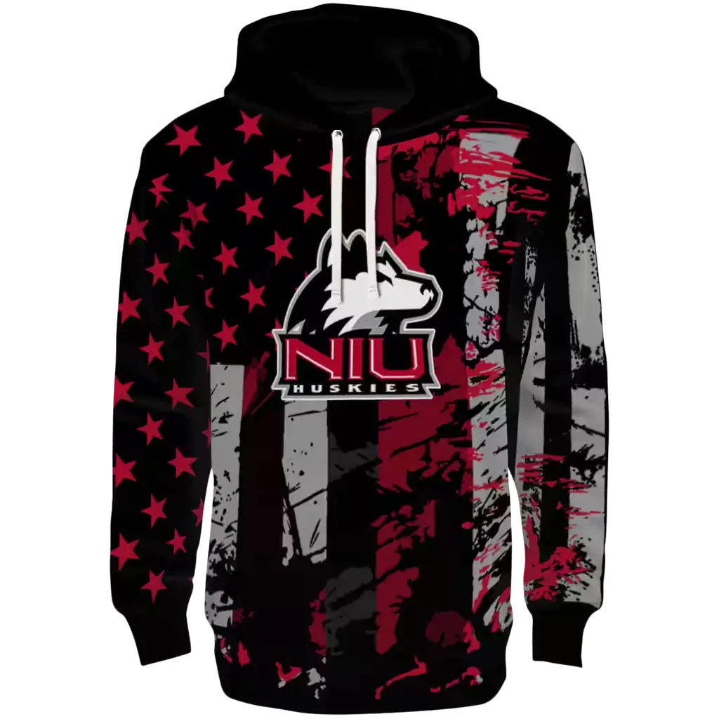 personalized northern illinois huskies distressed flag red black hoodie best selling personalized northern illinois huskies distressed flag red black hoodie best selling