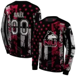 personalized northern illinois huskies distressed flag red black hoodie best selling