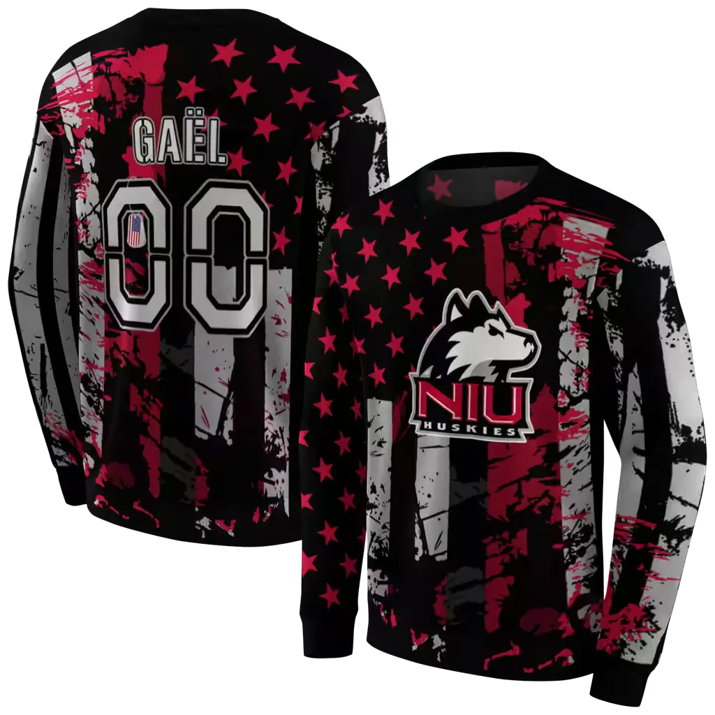 personalized northern illinois huskies distressed flag red black hoodie premium grade personalized northern illinois huskies distressed flag red black hoodie premium grade