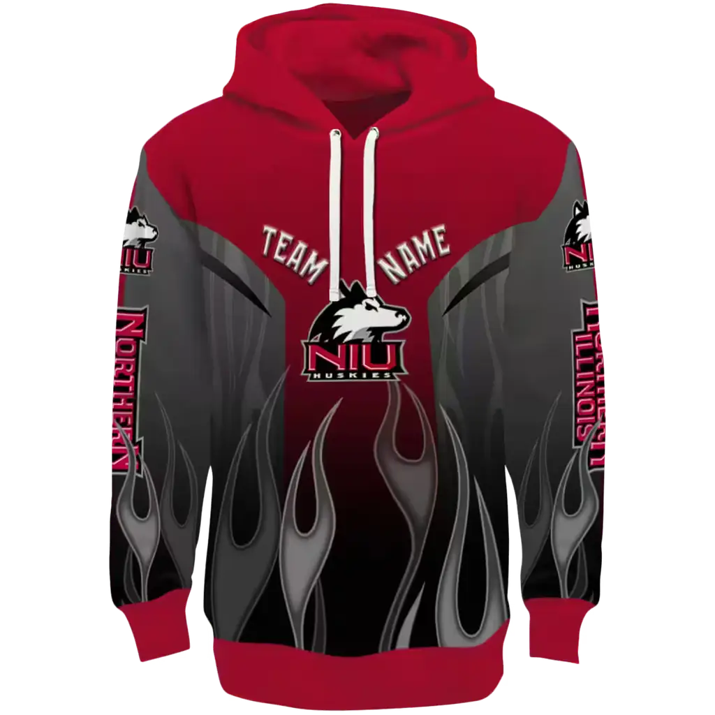 personalized northern illinois huskies flame design red hoodie best selling personalized northern illinois huskies flame design red hoodie best selling