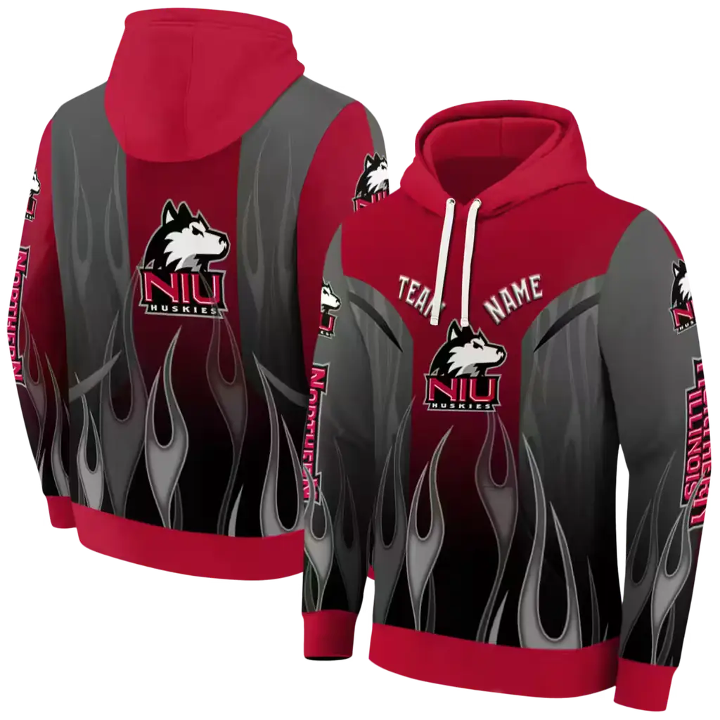 personalized northern illinois huskies flame design red hoodie fashion forward personalized northern illinois huskies flame design red hoodie fashion forward