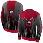 personalized northern illinois huskies flame design red hoodie best selling