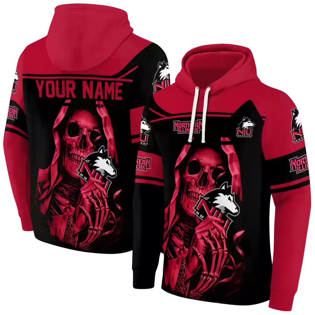 personalized northern illinois huskies grim reaper red black hoodie fashion forward personalized northern illinois huskies grim reaper red black hoodie fashion forward