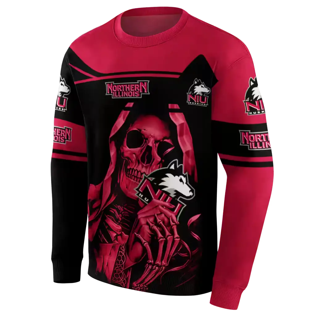 personalized northern illinois huskies grim reaper red black hoodie new arrival personalized northern illinois huskies grim reaper red black hoodie new arrival