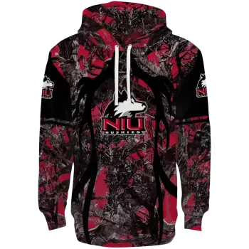 personalized northern illinois huskies hunting theme red black hoodie best selling
