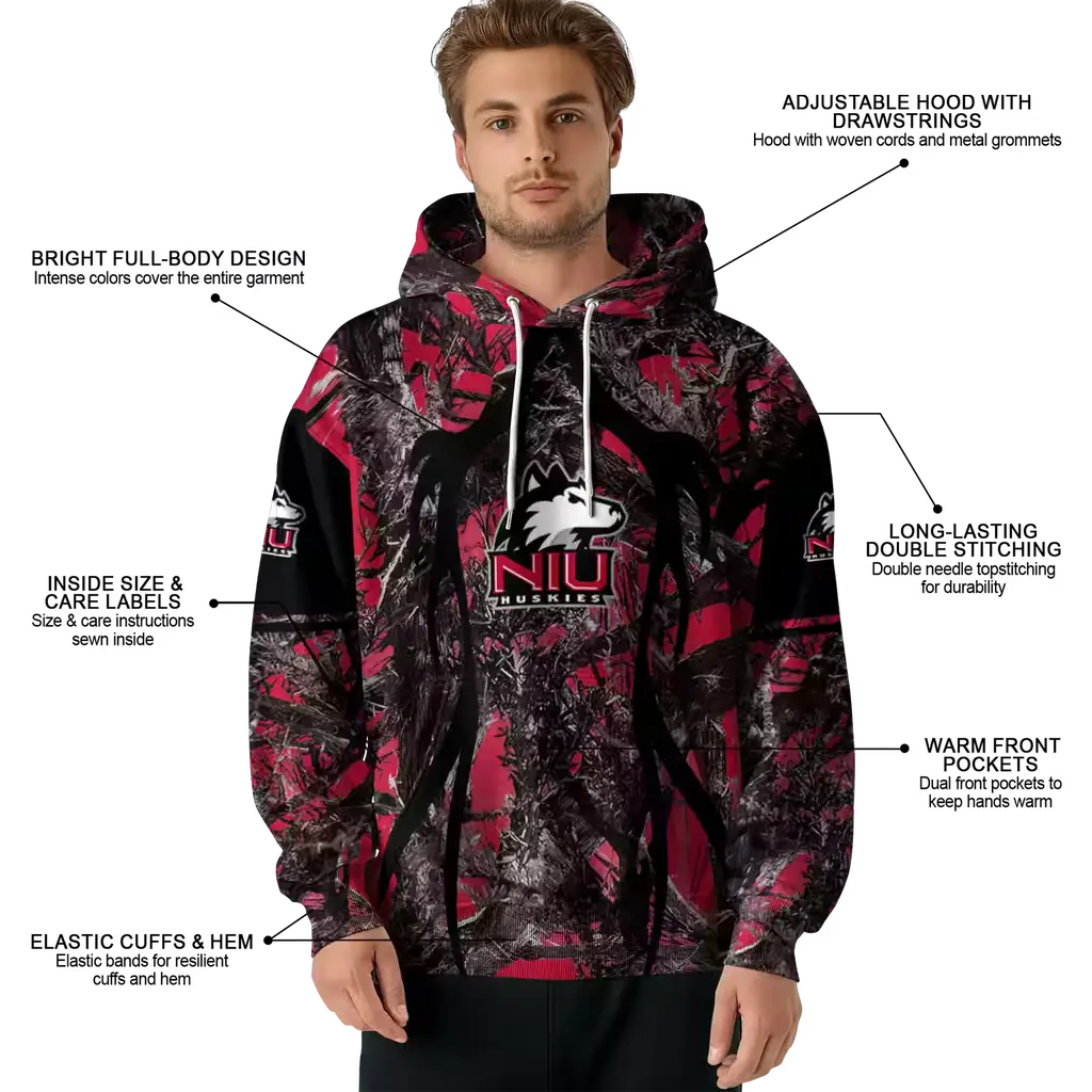 personalized northern illinois huskies hunting theme red black hoodie latest model personalized northern illinois huskies hunting theme red black hoodie latest model