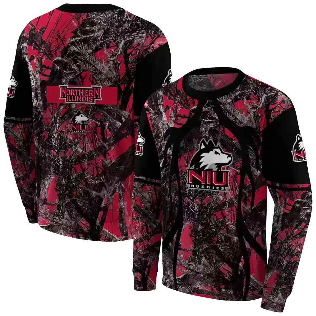 personalized northern illinois huskies hunting theme red black hoodie premium grade personalized northern illinois huskies hunting theme red black hoodie premium grade