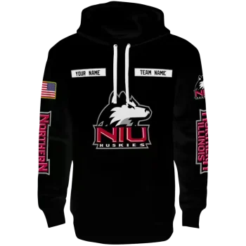 personalized northern illinois huskies punisher skull black hoodie best selling