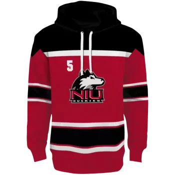 personalized northern illinois huskies striped pattern red hoodie best selling