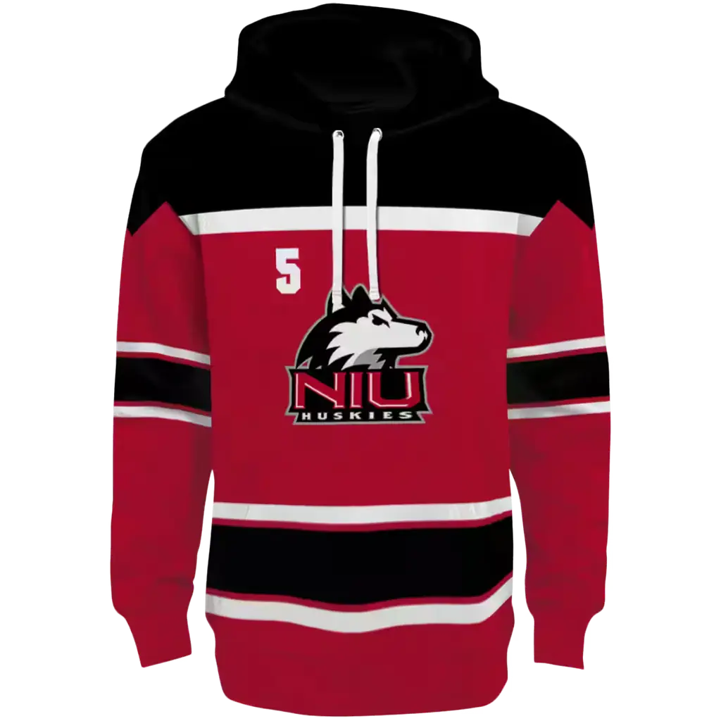 personalized northern illinois huskies striped pattern red hoodie best selling personalized northern illinois huskies striped pattern red hoodie best selling