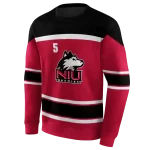 personalized northern illinois huskies striped pattern red hoodie best selling