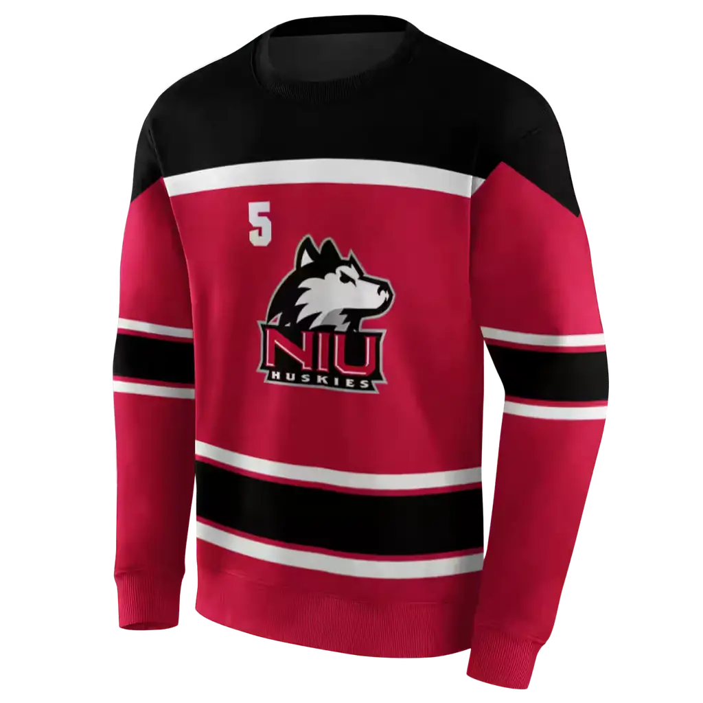 personalized northern illinois huskies striped pattern red hoodie new arrival personalized northern illinois huskies striped pattern red hoodie new arrival