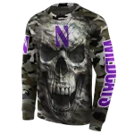 personalized northwestern wildcats camo skull hoodie best selling