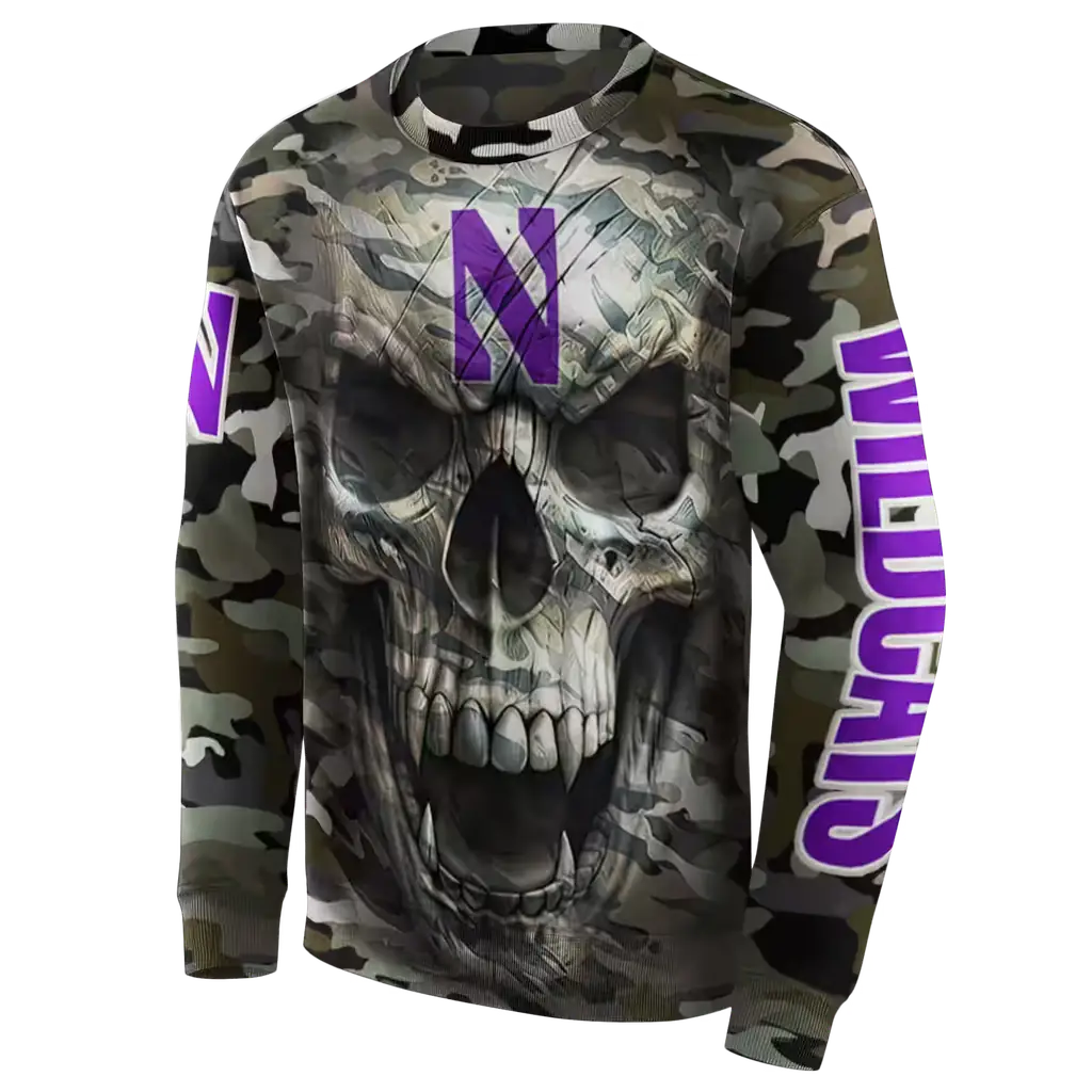 personalized northwestern wildcats camo skull hoodie new arrival personalized northwestern wildcats camo skull hoodie new arrival