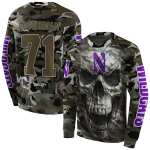 personalized northwestern wildcats camo skull hoodie best selling