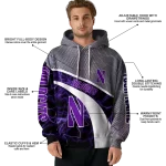 personalized northwestern wildcats hexagonal mesh purple black gray hoodie best selling