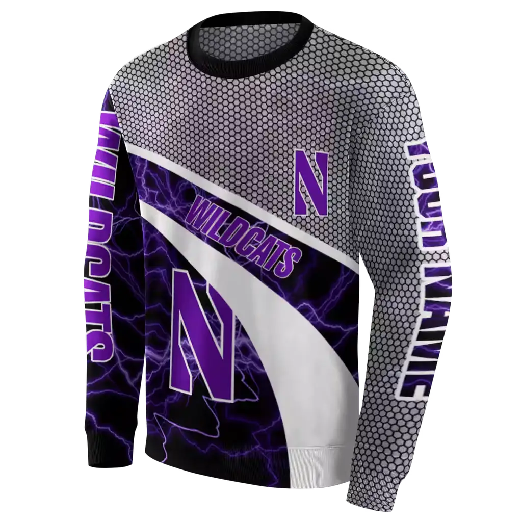 personalized northwestern wildcats hexagonal mesh purple black gray hoodie new arrival personalized northwestern wildcats hexagonal mesh purple black gray hoodie new arrival