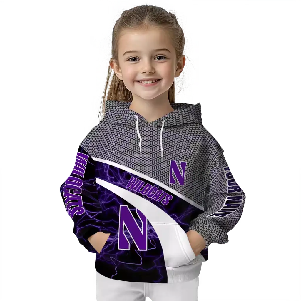 personalized northwestern wildcats hexagonal mesh purple black gray hoodie top rated personalized northwestern wildcats hexagonal mesh purple black gray hoodie top rated