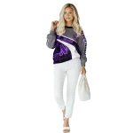 personalized northwestern wildcats hexagonal mesh purple black gray hoodie best selling