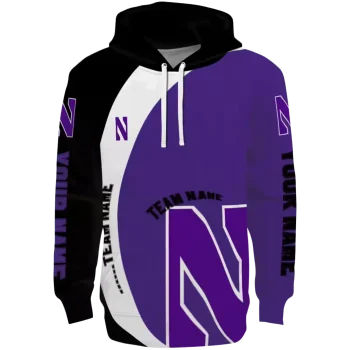 personalized northwestern wildcats minimalist design purple black hoodie best selling