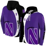 personalized northwestern wildcats minimalist design purple black hoodie best selling