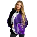personalized northwestern wildcats minimalist design purple black hoodie best selling