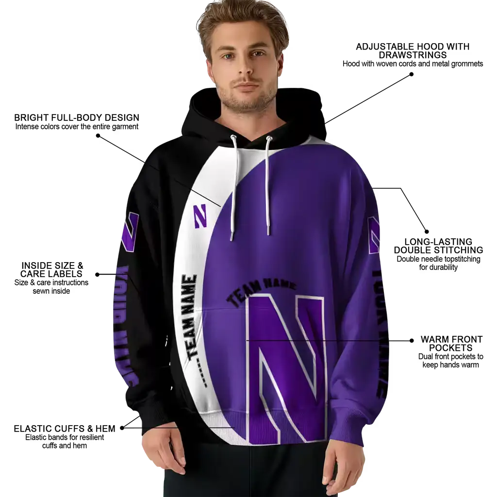personalized northwestern wildcats minimalist design purple black hoodie latest model personalized northwestern wildcats minimalist design purple black hoodie latest model