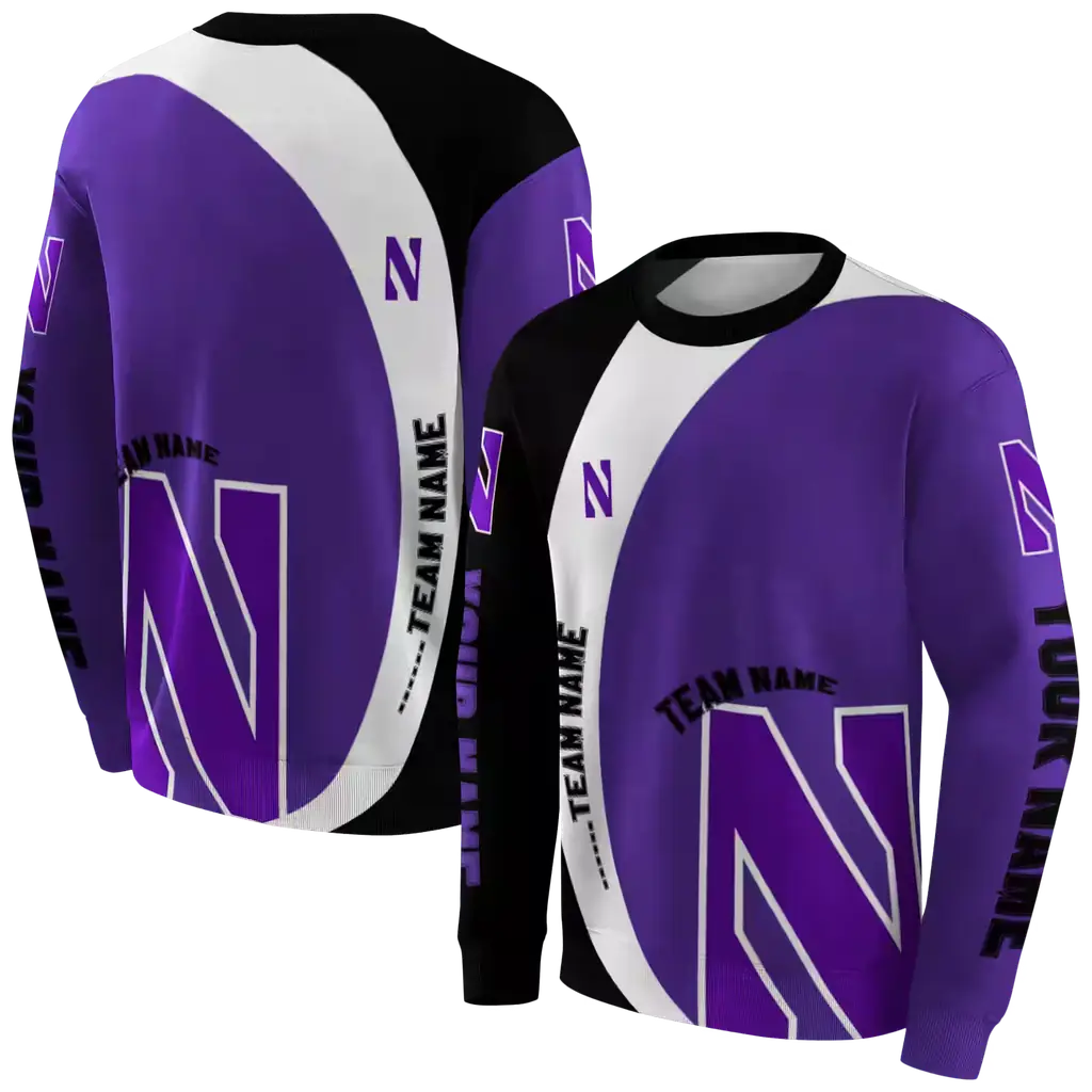 personalized northwestern wildcats minimalist design purple black hoodie premium grade personalized northwestern wildcats minimalist design purple black hoodie premium grade