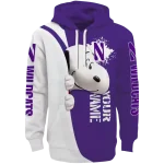 personalized northwestern wildcats peeking snoopy purple hoodie best selling