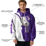 personalized northwestern wildcats peeking snoopy purple hoodie best selling