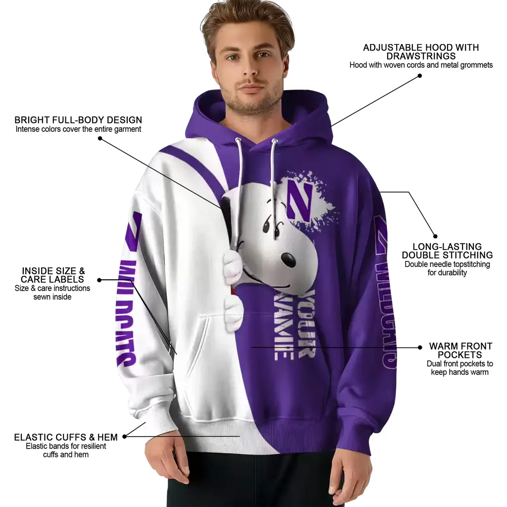 personalized northwestern wildcats peeking snoopy purple hoodie latest model personalized northwestern wildcats peeking snoopy purple hoodie latest model