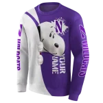 personalized northwestern wildcats peeking snoopy purple hoodie best selling