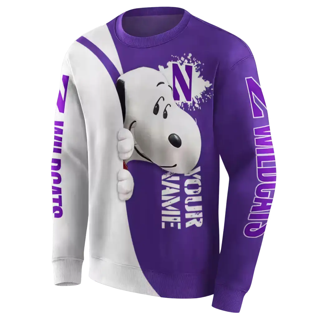personalized northwestern wildcats peeking snoopy purple hoodie new arrival personalized northwestern wildcats peeking snoopy purple hoodie new arrival