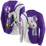 personalized northwestern wildcats peeking snoopy purple hoodie best selling