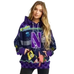 personalized northwestern wildcats spongebob patrick star purple navy hoodie best selling
