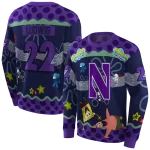 personalized northwestern wildcats spongebob patrick star purple navy hoodie best selling