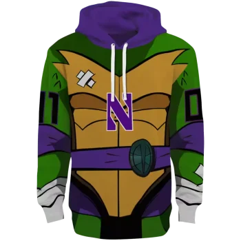 personalized northwestern wildcats superhero armor purple green hoodie best selling