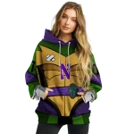 personalized northwestern wildcats superhero armor purple green hoodie best selling