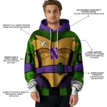 personalized northwestern wildcats superhero armor purple green hoodie best selling