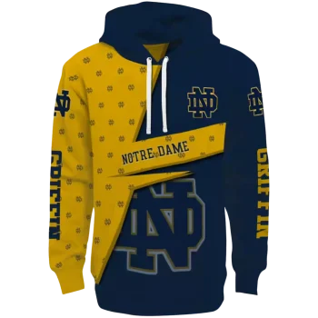 personalized notre dame fighting irish abstract shape navy hoodie best selling