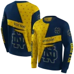 personalized notre dame fighting irish abstract shape navy hoodie best selling