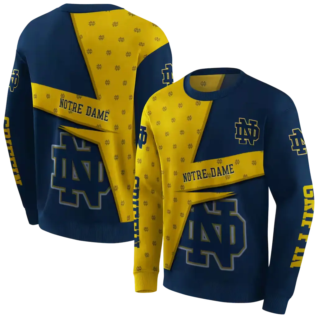 personalized notre dame fighting irish abstract shape navy hoodie premium grade personalized notre dame fighting irish abstract shape navy hoodie premium grade