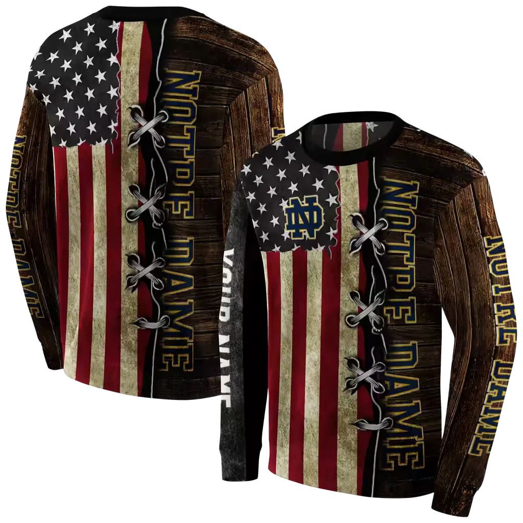 personalized notre dame fighting irish american pride hoodie premium grade personalized notre dame fighting irish american pride hoodie premium grade