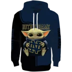 personalized notre dame fighting irish baby yoda navy black hoodie best selling